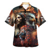 UniJames Jesus Lion Eagle Face Hawaiian Shirt - Christian Hawaiian Shirt - Religious Hawaiian Shirts