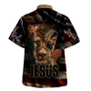 UniJames Jesus Lion Of Judah American Flag Hawaiian Shirts For Men - Christian Hawaiian Shirt - Hawaiian Summer Shirts
