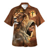 UniJames Jesus Lion Of Judah Hawaiian Shirts For Men - Christian Hawaiian Shirt - Hawaiian Summer Shirts