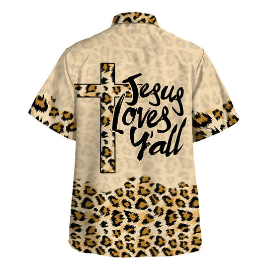 UniJames Jesus Love Y'all Hawaiian Shirt - Christian Hawaiian Shirt - Religious Hawaiian Shirts