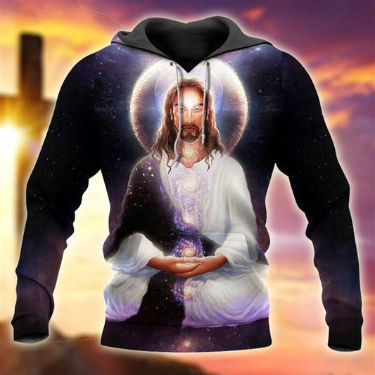 Uni Jesus Menditation God 3D Hoodie
