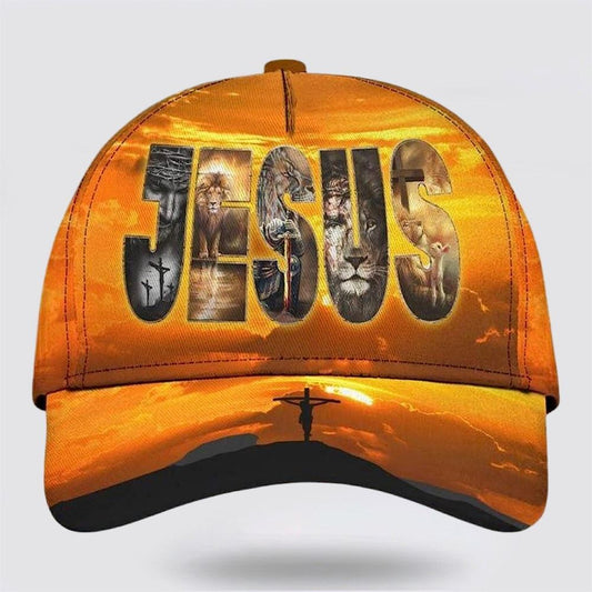 Uni Jesus On The Cross Lion Warrior 3D Cap