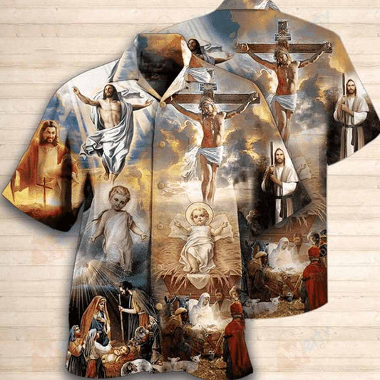 UniJames Jesus Pictures Hawaiin Shirt - Christian Hawaiin Shirt For Men & Women