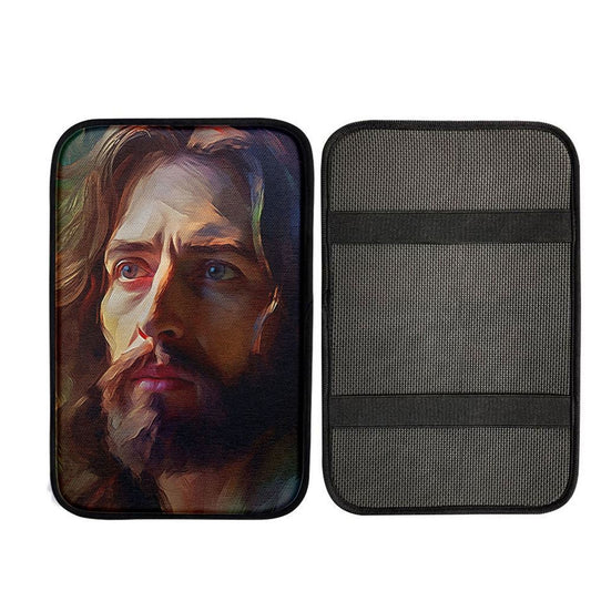 Uni Jesus Portrait Car Center Console Cover, Bible Car Armrest Pad