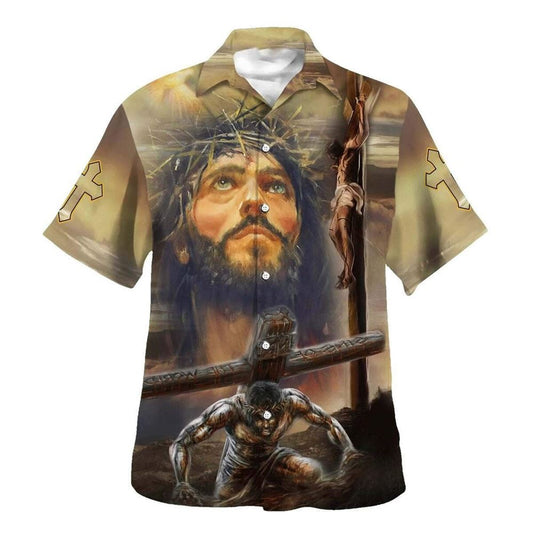 Unique Jesus Portrait Crucifixion Of Jesus Hawaiian Shirt