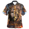 UniJames Jesus Praying Lion Christian Cross Faith Hawaiian Shirt - Christian Hawaiian Shirt - Religious Hawaiian Shirts