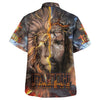 UniJames Jesus Praying Lion Christian Cross Faith Hawaiian Shirt - Christian Hawaiian Shirt - Religious Hawaiian Shirts
