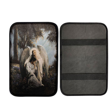 Uni Jesus Praying With Angel Car Armrest Pad