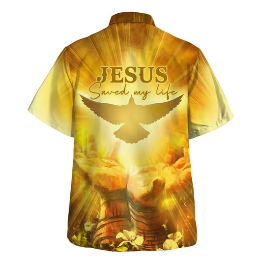 UniJames Jesus Saved My Life Hawaiian Shirt - Christian Hawaiian Shirt - Religious Hawaiian Shirts