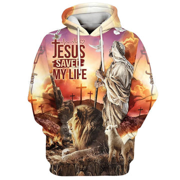 Uni Jesus Saved My Life The Lamb And Lion 3D Hoodie