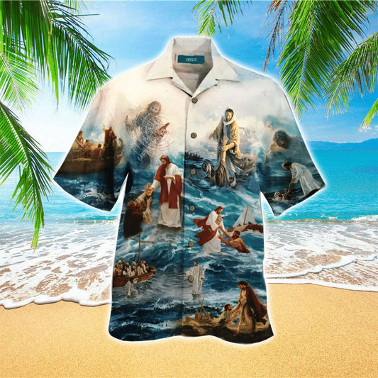 UniJames Jesus Saved My Life Jesus Hawaiian Shirt - Christian Hawaiian Shirts For Men & Women