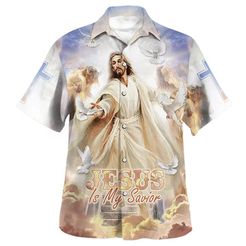 UniJames Jesus Stretched Out His Hand Hawaiian Shirt - Jesus Is My Savior Hawaiian Shirts - Christian Hawaiian Shirt - Jesus Hawaiian Shirts
