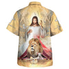 UniJames Jesus The Lion And The Lamb Hawaiian Shirts For Men - Christian Hawaiian Shirt - Hawaiian Summer Shirts