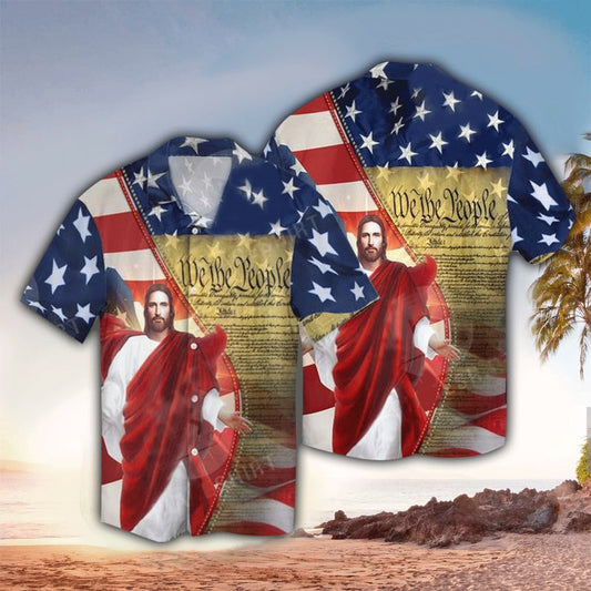 UniJames Jesus Usa We The People Hawaiian Shirt - Christian Hawaiian Shirts For Men & Women