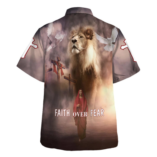 UniJames Jesus Walk On The Water Faith Over Fear Hawaiian Shirts For Men & Women - Christian Hawaiian Shirt - Hawaiian Summer Shirts
