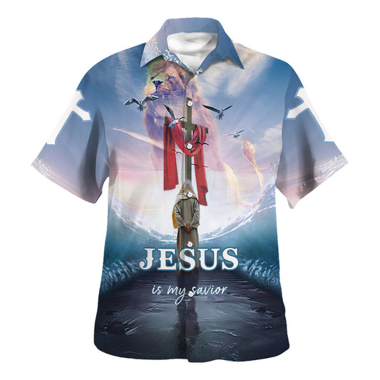 UniJames Jesus Walking On The Water Hawaiian Shirt - Jesus Is My Savior Hawaiian Shirts For Men & Women - Christian Hawaiian Shirt - Hawaiian Summer Shirts