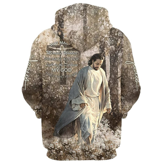 Uni Jesus Walking Through The Fields Hoodie Way Maker Miracle Worker Hoodie