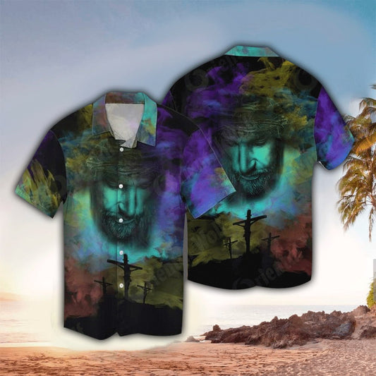 UniJames Jesus Water Color Hawaiian Shirt - Christian Hawaiian Shirts For Men & Women