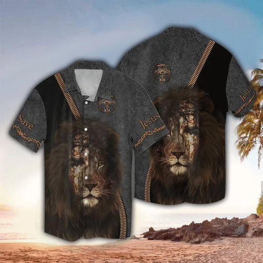 UniJames Jesus Way Maker Lion Hawaiian Shirt - Christian Hawaiian Shirt for Men Women