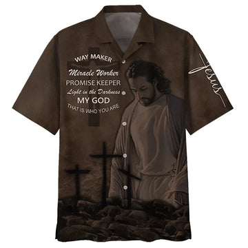 UniJames Jesus Way Maker Miracle Worker Promise Keeper Hawaiian Shirts - Christian Hawaiian Shirt - Jesus Hawaiian Shirts
