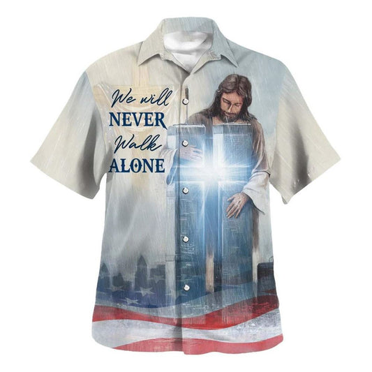 Unique Jesus We Will Never Walk Alone Hawaiian Shirt