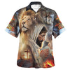 UniJames Jesus With Lion Hawaiian Shirt - Christian Hawaiian Shirt - Religious Hawaiian Shirts