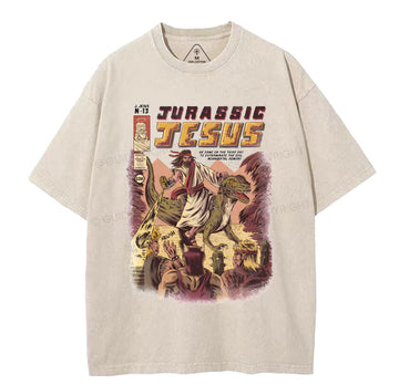 Jurassic Jesus Christian Washed TShirt  