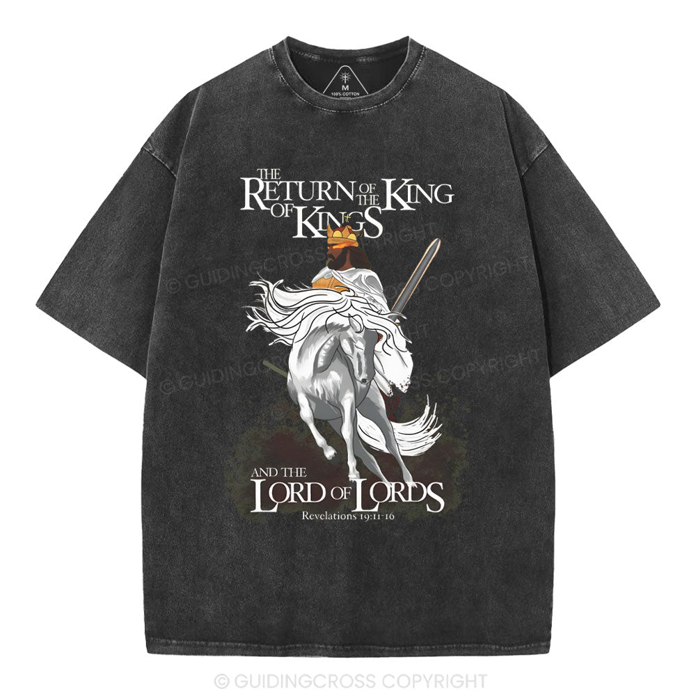 King Of Kings Christian Washed T-Shirt Sale - GuidingCross