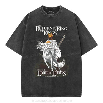 King Of Kings Christian Washed T-Shirt Sale - GuidingCross