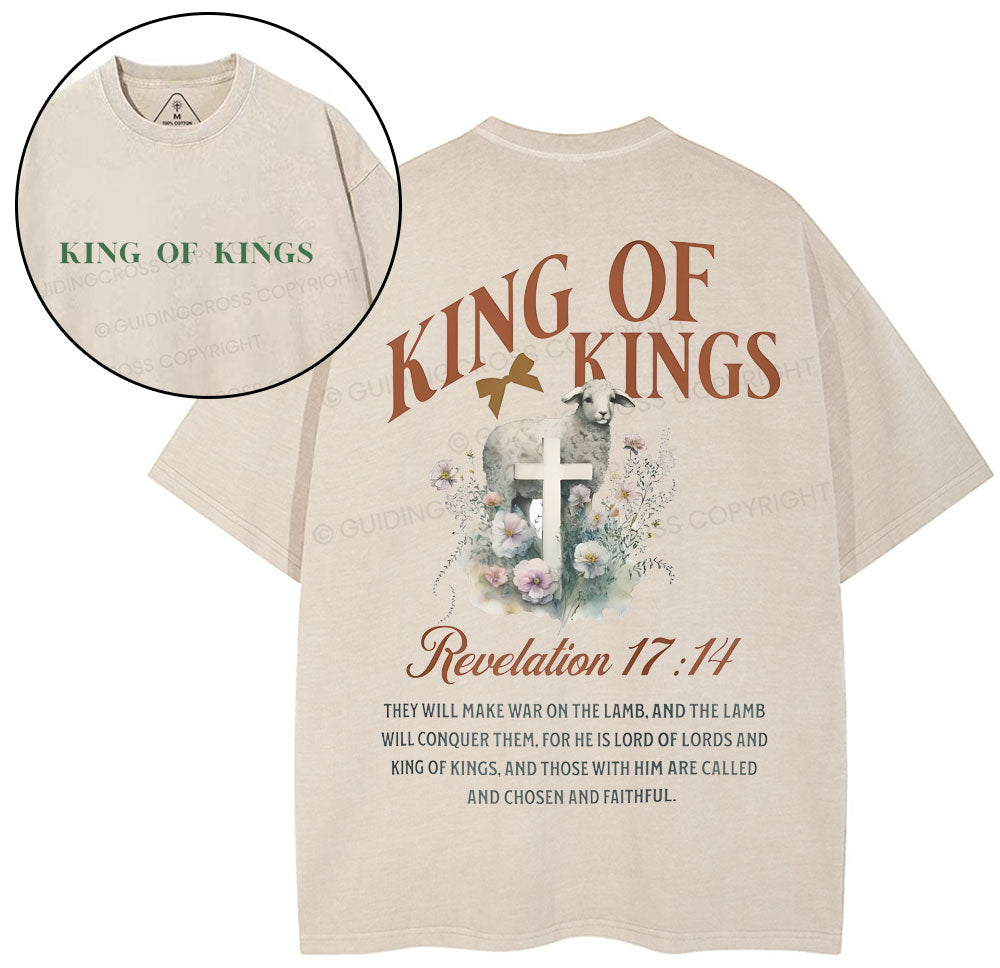 King Of Kings Christian Washed TShirt  