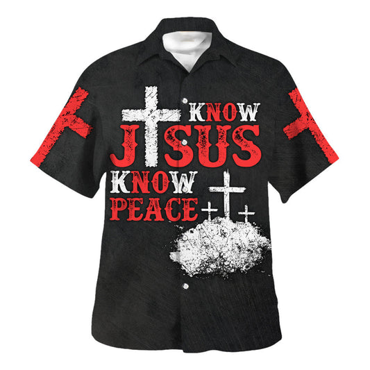 UniJames Know Jesus Know Peace Hawaiian Shirt - Christian Hawaiian Shirt - Religious Hawaiian Shirts