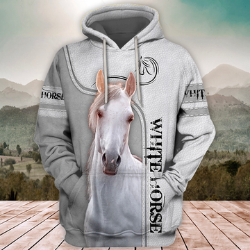 Uni White Horse Lover 3D Printed Hoodie