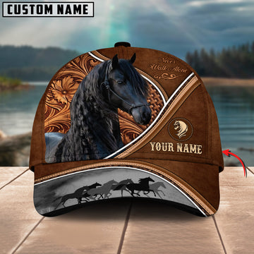 Uni Friesian Horse Never Walk Alone Personalized Name Cap