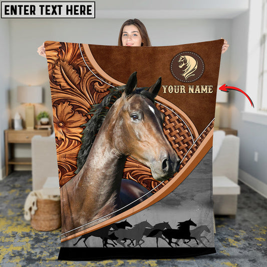 Uni Custom Name Hackney Horse Carving Pattern 3D Blanket