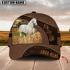 Uni Horse Lovers Leather Pattern Personalized Name Cap
