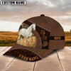 Uni Horse Lovers Leather Pattern Personalized Name Cap