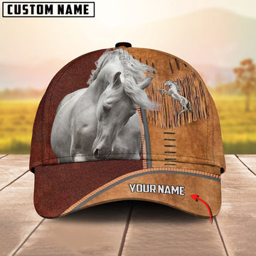 Uni White Horse Personalized Name Cap