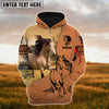 Uni Custom Name Farm Horse Lovers 3D Printed Hoodie