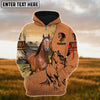 Uni Custom Name Farm Horse Lovers 3D Printed Hoodie