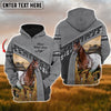 Uni Custom Name Farm Horse Lovers 3D Printed Hoodie