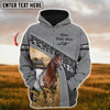 Uni Custom Name Farm Horse Lovers 3D Printed Hoodie