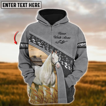 Uni Custom Name Farm Horse Lovers 3D Printed Hoodie