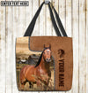 Unijames American Quarter Horse Farm Lovers Custom Name 3D Tote Bag