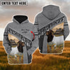 Uni Personalized Name Boer Goat Cattle Grey Pattern 3D Printed Hoodie