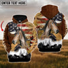 Uni Custom Name USA Flag Hackney Horse 3D Hoodie