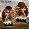 Uni Custom Name USA Flag Thoroughbred Horse 3D Hoodie