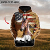 Uni Custom Name USA Flag Morgan Horse 3D Hoodie