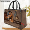Unijames Warmblood Horse Never Walk Alone Custom Name 3D Leather Handbag