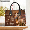 Unijames Palomino Horse Just A Girl Who Loves Horses Custom Name 3D Leather Handbag