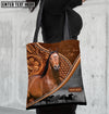 Unijames American Quarter Horse Never Walk Alone Custom Name 3D Tote Bag